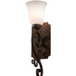 Meyda Lighting Thierry 6" Antique Rust Wall Sconce With Etched White Opal Shade Glass