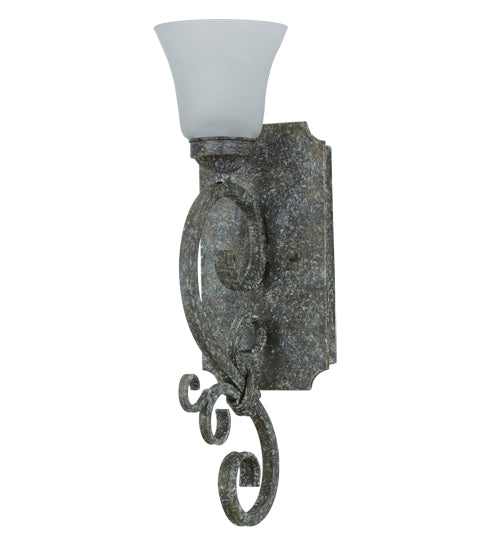 Meyda Lighting Thierry 6" Ash Wall Sconce With Frosted Shade Glass