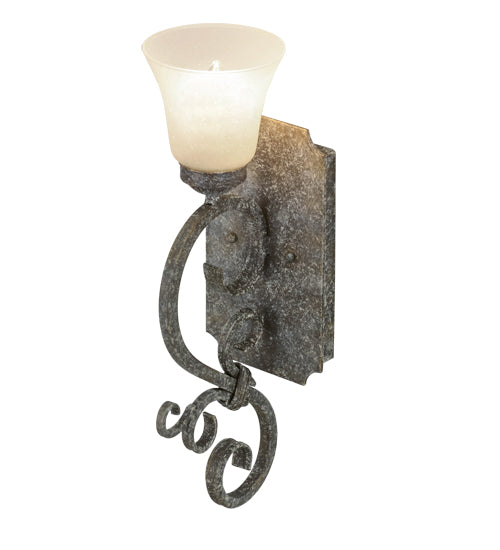 Meyda Lighting Thierry 6" Ash Wall Sconce With Frosted Shade Glass
