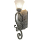 Meyda Lighting Thierry 6" Ash Wall Sconce With Frosted Shade Glass