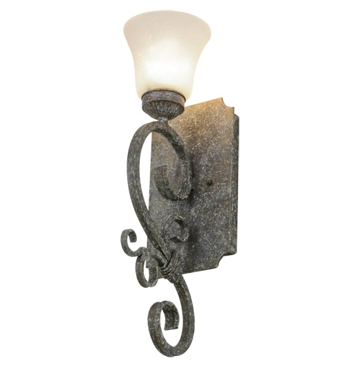 Meyda Lighting Thierry 6" Ash Wall Sconce With Frosted Shade Glass