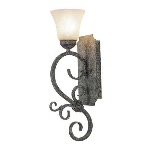 Meyda Lighting Thierry 6" Ash Wall Sconce With Frosted Shade Glass
