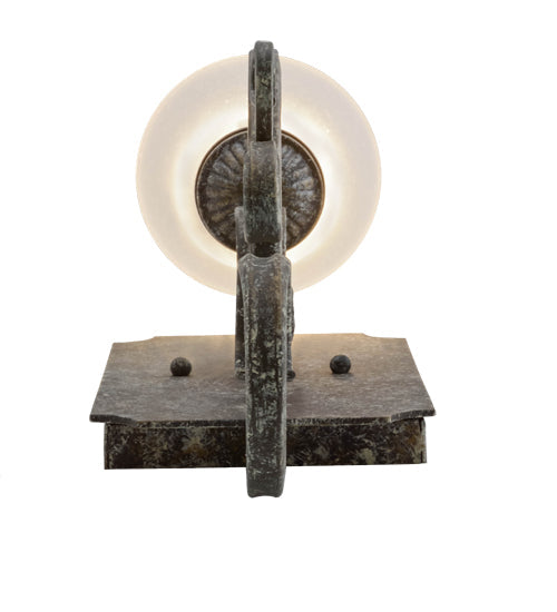 Meyda Lighting Thierry 6" Ash Wall Sconce With Frosted Shade Glass