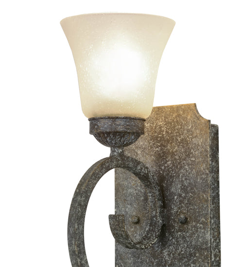 Meyda Lighting Thierry 6" Ash Wall Sconce With Frosted Shade Glass