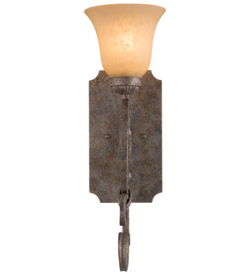 Meyda Lighting Thierry 6" Corinth Wall Sconce With Beige Scavo Art Shade Glass