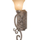 Meyda Lighting Thierry 6" Corinth Wall Sconce With Beige Scavo Art Shade Glass