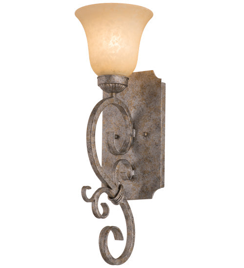 Meyda Lighting Thierry 6" Corinth Wall Sconce With Beige Scavo Art Shade Glass