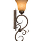 Meyda Lighting Thierry 6" Corinth Wall Sconce With Beige Scavo Art Shade Glass