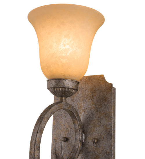 Meyda Lighting Thierry 6" Corinth Wall Sconce With Beige Scavo Art Shade Glass