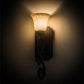 Meyda Lighting Thierry 6" Distressed Chestnut Wall Sconce With Beige Scavo Art Shade Glass