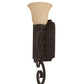 Meyda Lighting Thierry 6" Distressed Chestnut Wall Sconce With Beige Scavo Art Shade Glass