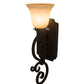 Meyda Lighting Thierry 6" Distressed Chestnut Wall Sconce With Beige Scavo Art Shade Glass