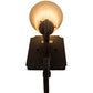 Meyda Lighting Thierry 6" Distressed Chestnut Wall Sconce With Beige Scavo Art Shade Glass