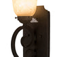 Meyda Lighting Thierry 6" Distressed Chestnut Wall Sconce With Beige Scavo Art Shade Glass