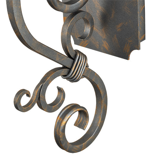 Meyda Lighting Thierry 6" French Bronze Wall Sconce With Etched White Opal Shade Glass