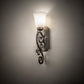 Meyda Lighting Thierry 6" French Bronze Wall Sconce With Etched White Opal Shade Glass