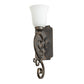 Meyda Lighting Thierry 6" French Bronze Wall Sconce With Etched White Opal Shade Glass