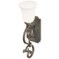 Meyda Lighting Thierry 6" French Bronze Wall Sconce With Etched White Opal Shade Glass