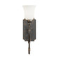 Meyda Lighting Thierry 6" French Bronze Wall Sconce With Etched White Opal Shade Glass