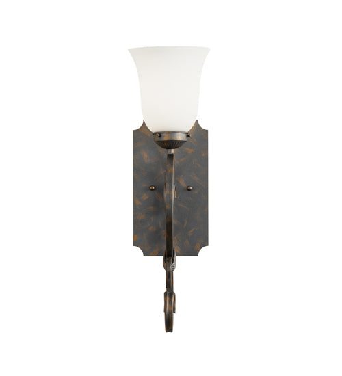 Meyda Lighting Thierry 6" French Bronze Wall Sconce With Etched White Opal Shade Glass