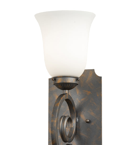 Meyda Lighting Thierry 6" French Bronze Wall Sconce With Etched White Opal Shade Glass