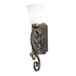 Meyda Lighting Thierry 6" French Bronze Wall Sconce With Etched White Opal Shade Glass