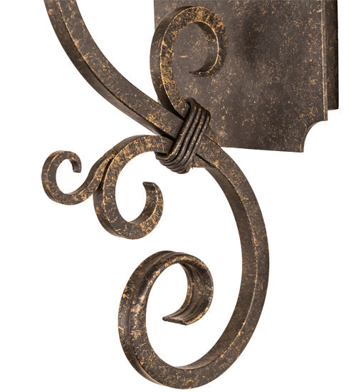 Meyda Lighting Thierry 6" Golden Bronze Wall Sconce With Beige Scavo Shade Glass