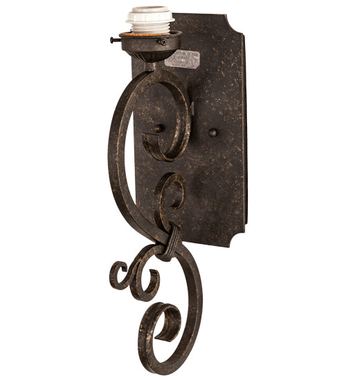 Meyda Lighting Thierry 6" Golden Bronze Wall Sconce With Beige Scavo Shade Glass