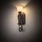 Meyda Lighting Thierry 6" Golden Bronze Wall Sconce With Beige Scavo Shade Glass