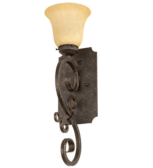 Meyda Lighting Thierry 6" Golden Bronze Wall Sconce With Beige Scavo Shade Glass