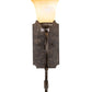 Meyda Lighting Thierry 6" Golden Bronze Wall Sconce With Beige Scavo Shade Glass