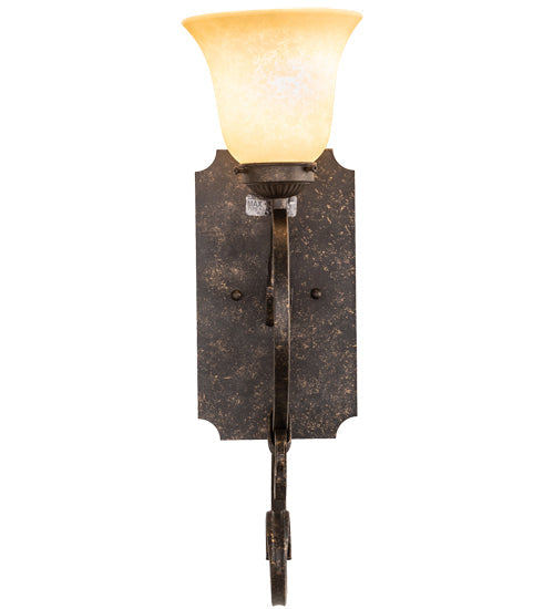 Meyda Lighting Thierry 6" Golden Bronze Wall Sconce With Beige Scavo Shade Glass