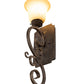 Meyda Lighting Thierry 6" Golden Bronze Wall Sconce With Beige Scavo Shade Glass