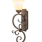 Meyda Lighting Thierry 6" Golden Bronze Wall Sconce With Beige Scavo Shade Glass