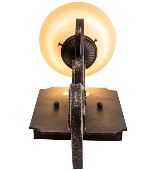 Meyda Lighting Thierry 6" Golden Bronze Wall Sconce With Beige Scavo Shade Glass