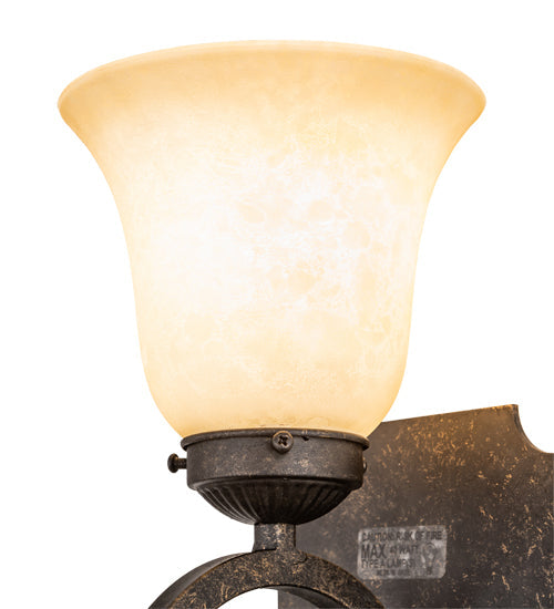 Meyda Lighting Thierry 6" Golden Bronze Wall Sconce With Beige Scavo Shade Glass