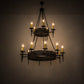 Meyda Lighting Thorndike 50" 15-Light Costello Black Chandelier With Ivory Faux Candlelight