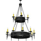 Meyda Lighting Thorndike 50" 15-Light Costello Black Chandelier With Ivory Faux Candlelight