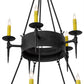 Meyda Lighting Thorndike 50" 15-Light Costello Black Chandelier With Ivory Faux Candlelight