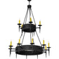 Meyda Lighting Thorndike 50" 15-Light Costello Black Chandelier With Ivory Faux Candlelight