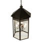 Meyda Lighting Thornhedge 24" 6-Light Craftsman Brown Pendant Light With Clear Art Shade Glass