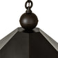 Meyda Lighting Thornhedge 24" 6-Light Craftsman Brown Pendant Light With Clear Art Shade Glass