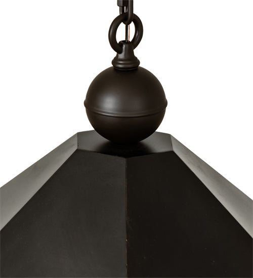 Meyda Lighting Thornhedge 24" 6-Light Craftsman Brown Pendant Light With Clear Art Shade Glass