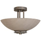 Meyda Lighting Thurston 15" 2-Light French Bronze Semi-flush Mount Light With Beige Fleshtone Idalight Shade
