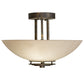 Meyda Lighting Thurston 15" 2-Light French Bronze Semi-flush Mount Light With Beige Fleshtone Idalight Shade