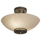 Meyda Lighting Thurston 15" 2-Light French Bronze Semi-flush Mount Light With Beige Fleshtone Idalight Shade