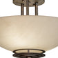Meyda Lighting Thurston 15" 2-Light French Bronze Semi-flush Mount Light With Beige Fleshtone Idalight Shade