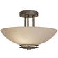 Meyda Lighting Thurston 15" 2-Light French Bronze Semi-flush Mount Light With Beige Fleshtone Idalight Shade