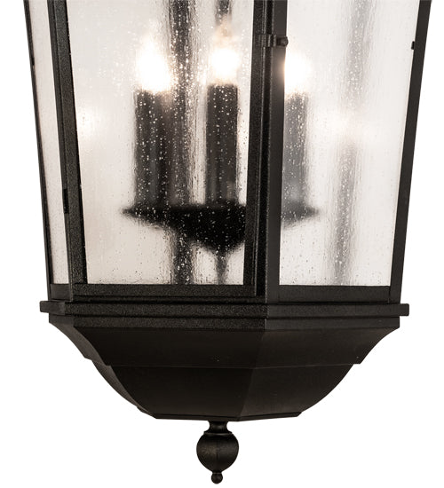 Meyda Lighting Tiamo 27" 6-Light Textured Black Lantern Pendant Light With Rainstone Idalight Shade