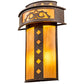 Meyda Lighting Tiara 22" 4-Light Copper Rust Wall Sconce With Amber Quartz Idalight Shade